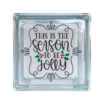 This Is The Season To Be Jolly Christmas Vinyl Decal For Glass Blocks, Car, Computer, Wreath, Tile, Frames And Any Smooth Surf - image1